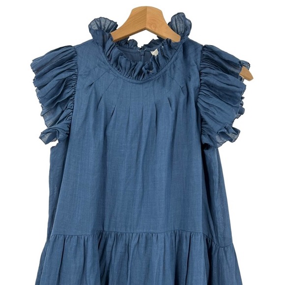Sea NY Lucy Tiered High Neck Ruffle Tunic Dress Sz 0 - Picture 3 of 6